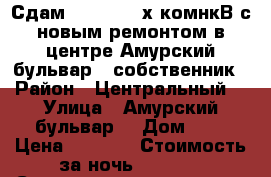 Сдам 18.06  2- х комнкВ с новым ремонтом в центре Амурский бульвар 3 собственник › Район ­ Центральный  › Улица ­ Амурский бульвар  › Дом ­ 3 › Цена ­ 1 800 › Стоимость за ночь ­ 1 800 › Стоимость за час ­ 100 - Хабаровский край, Хабаровск г. Недвижимость » Квартиры аренда посуточно   . Хабаровский край